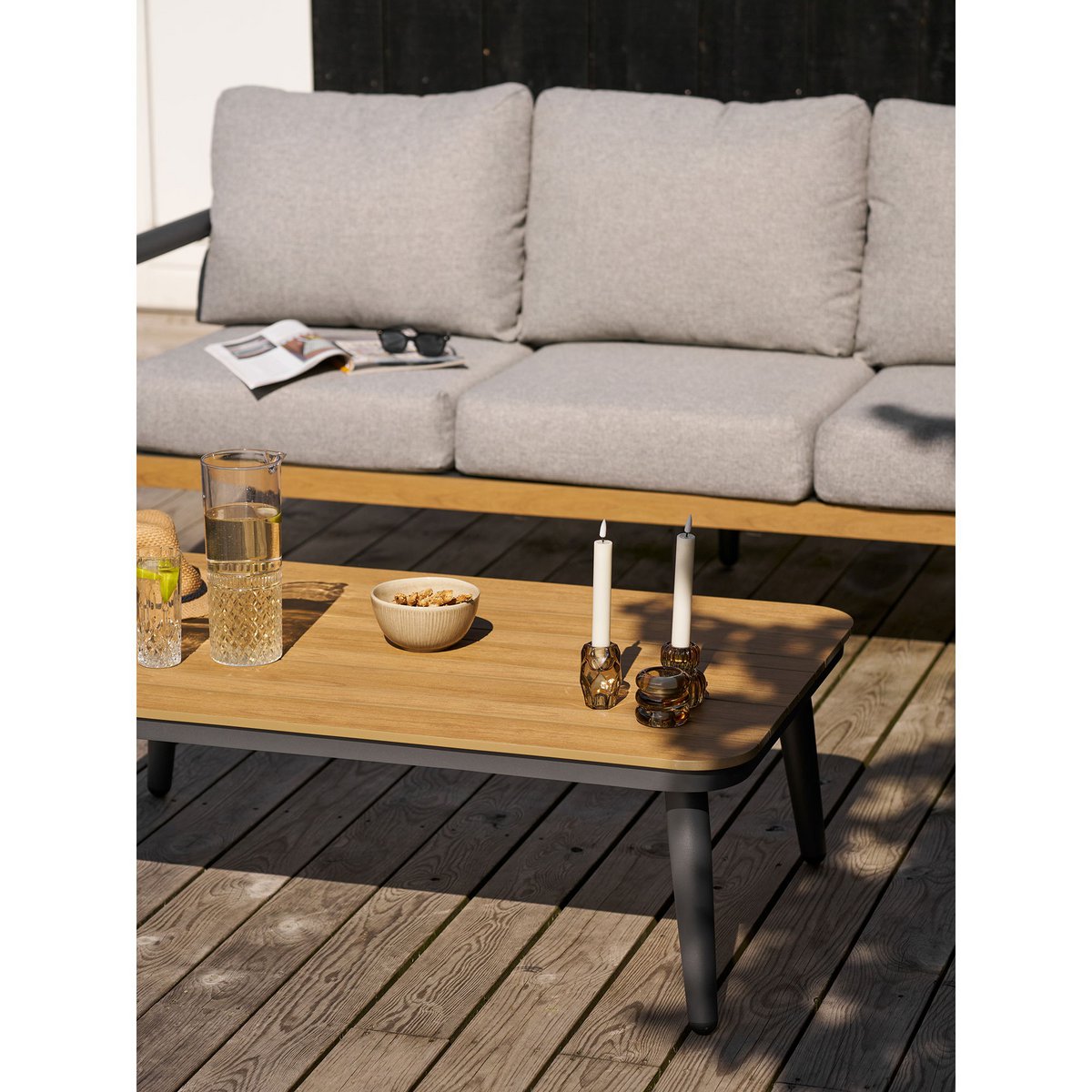 Kerzenhalter, Glas, Rauchbraun, 3er-Set