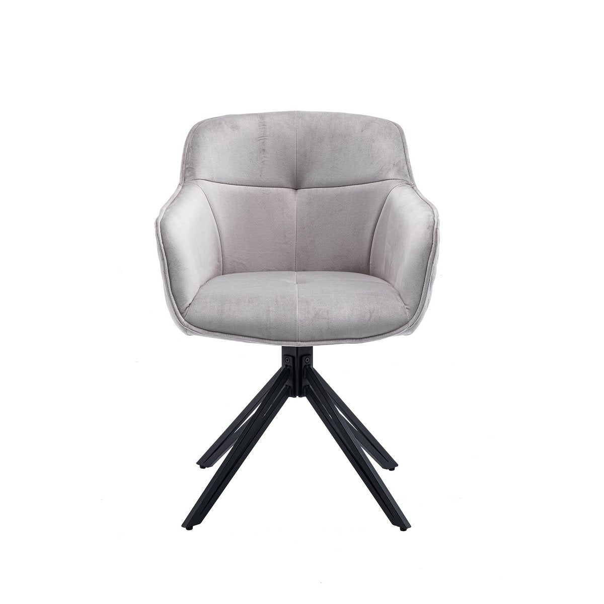 Armchair with honeycomb quilting in light gray