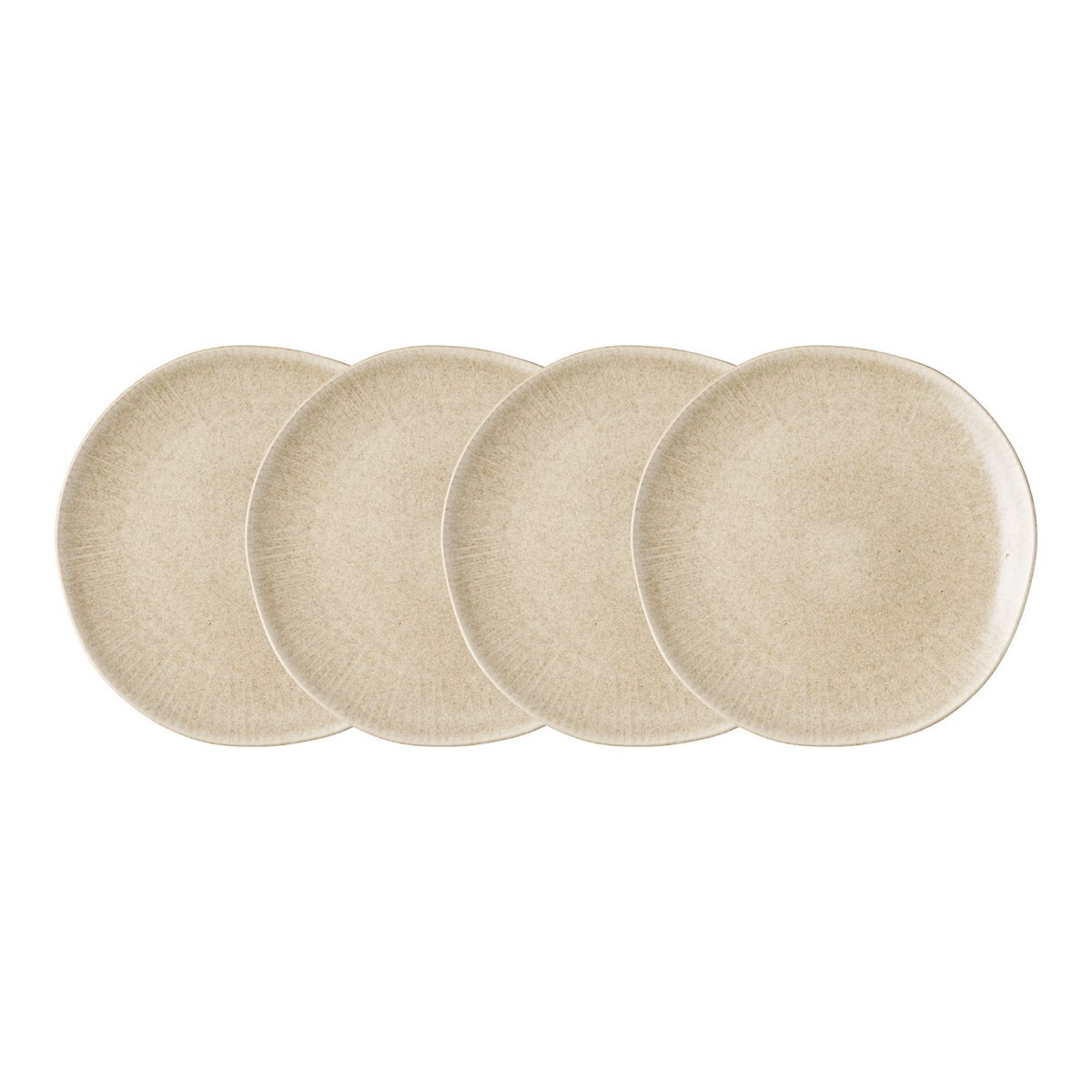 Viola Lunchteller, Keramik, Beige, ø21 cm, 4er-Set