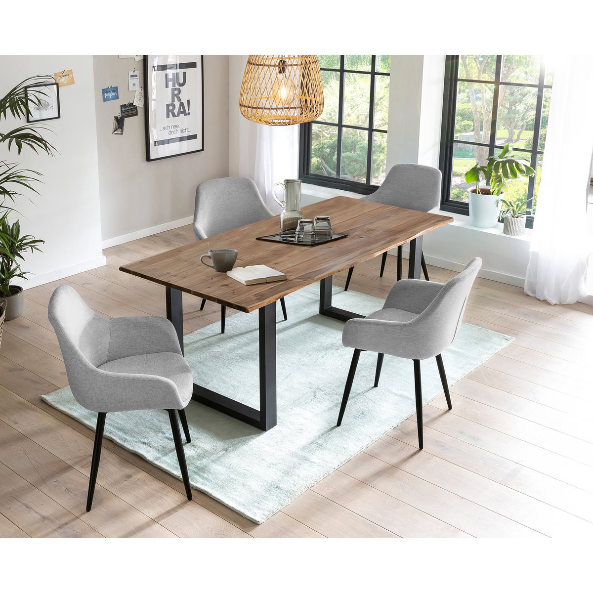 Dining group 5 pieces 160x90 cm