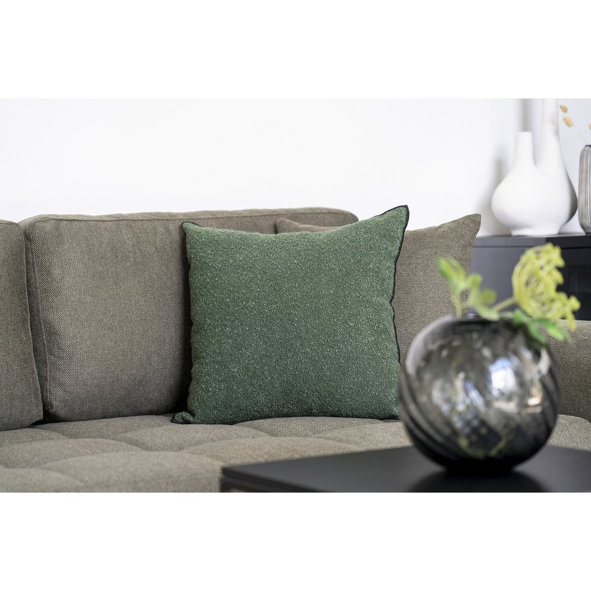 Lismore Cushion - Kissen, Polyester, Baumwolle, grün, 45x45 cm