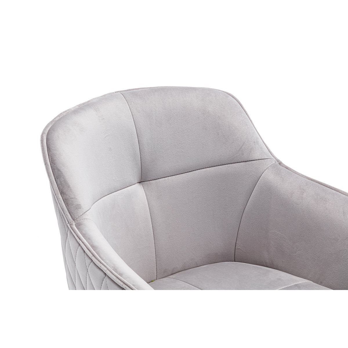 Armchair with honeycomb quilting in light gray