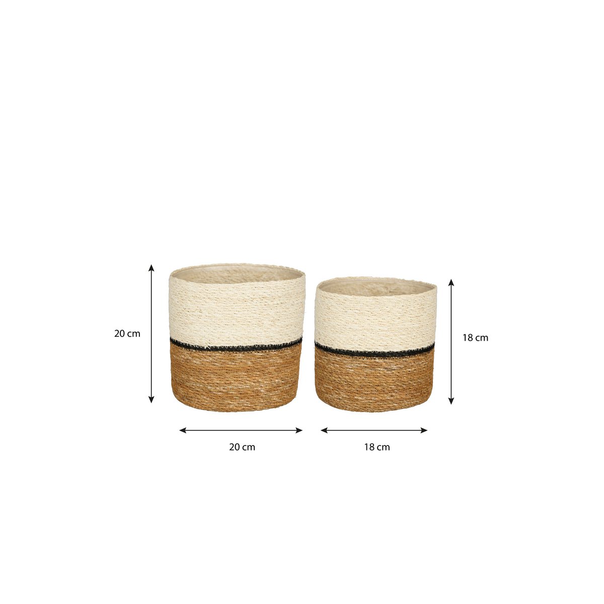 Plantenmanden-Set Damian Wit