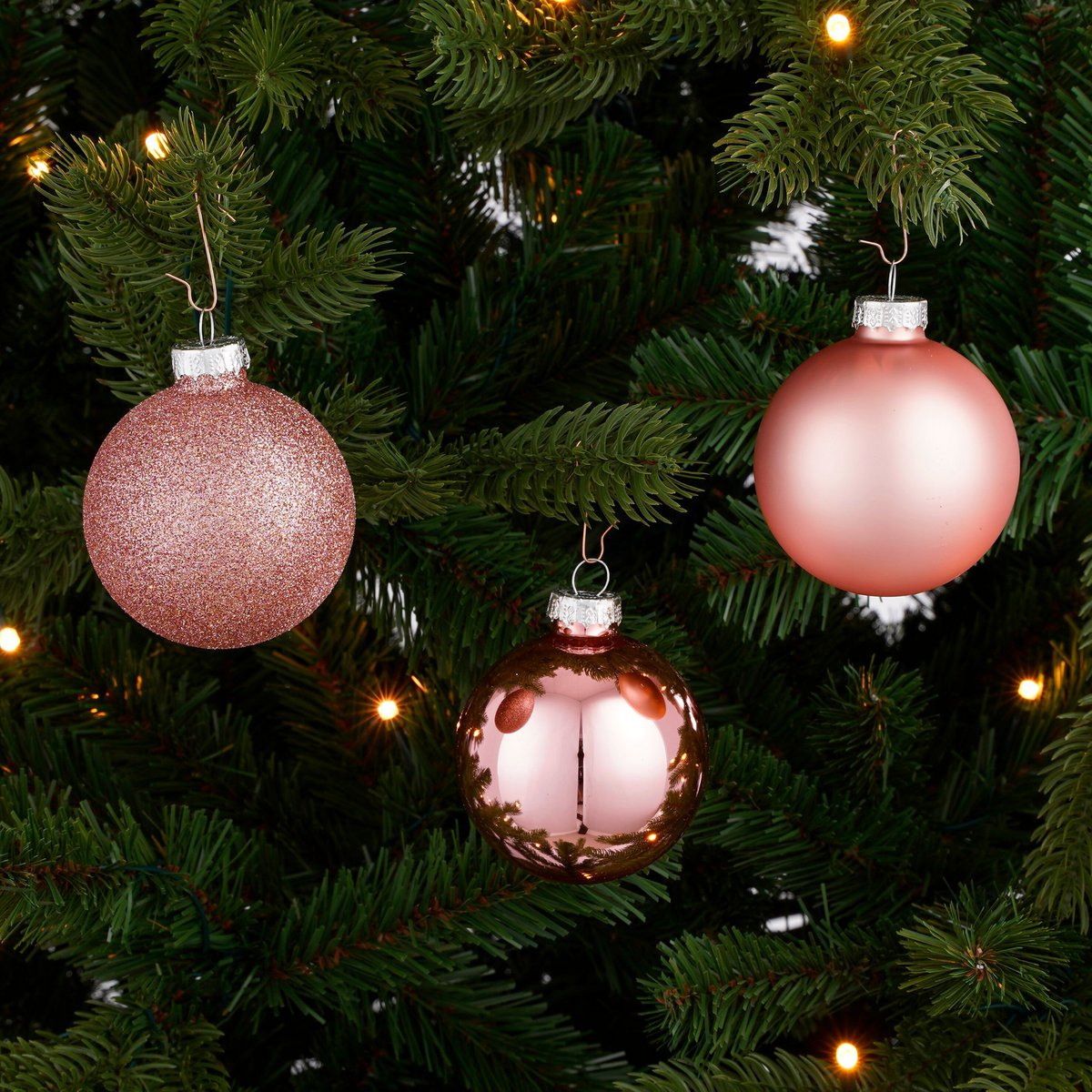 Weihnachtskugel-Set Glaskugeln Rosa
