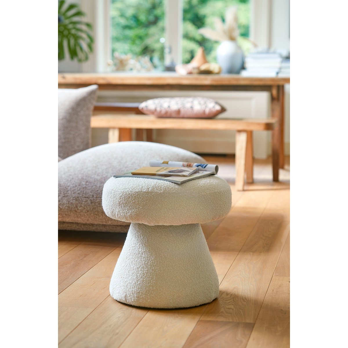 Pouf Pouffe Cremeweiß