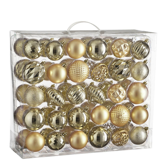 Kerstballen set Unbreakable baubles Champagne