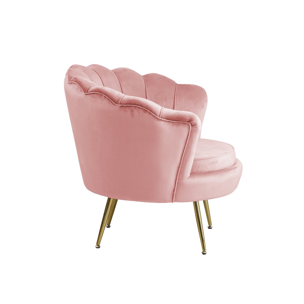 Shell armchair in velvet Rose