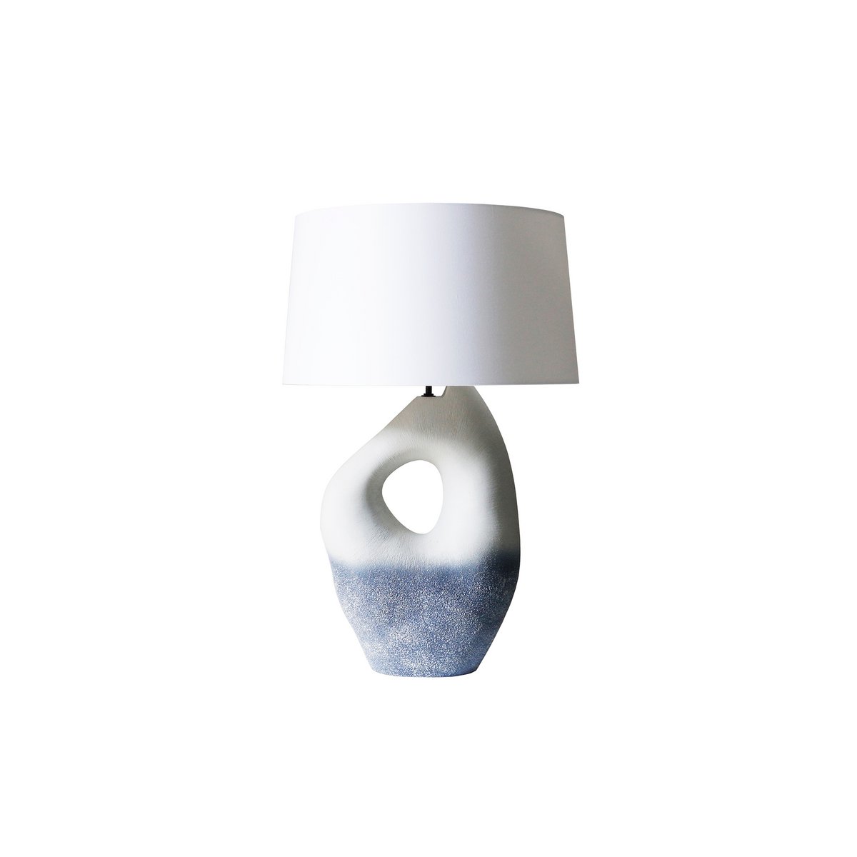 Table lamp ceramic/linen blue/white