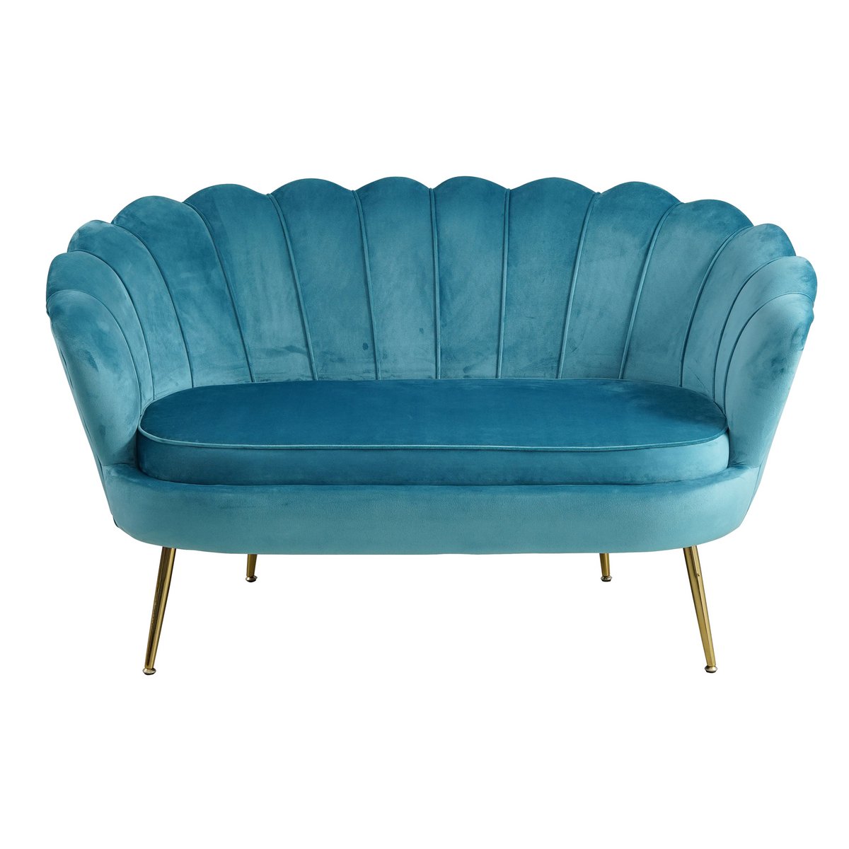 Velvet shell sofa blue
