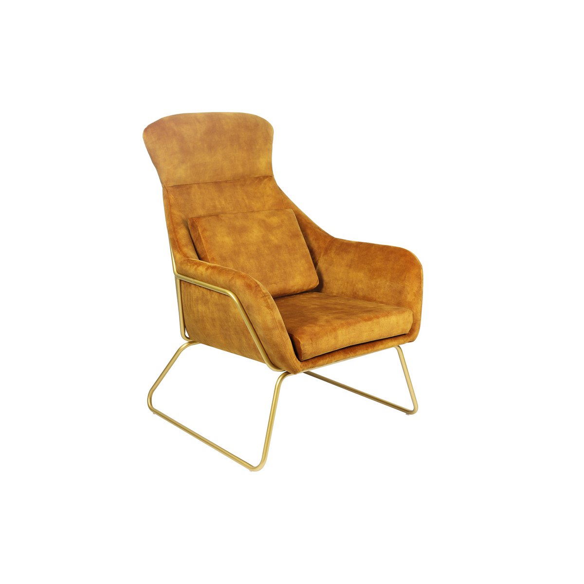 Relax armchair made of gold velvet velor