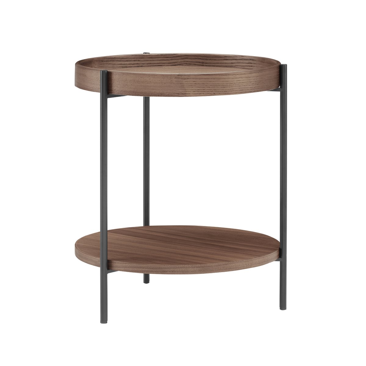 Side table Ø 44 cm walnut