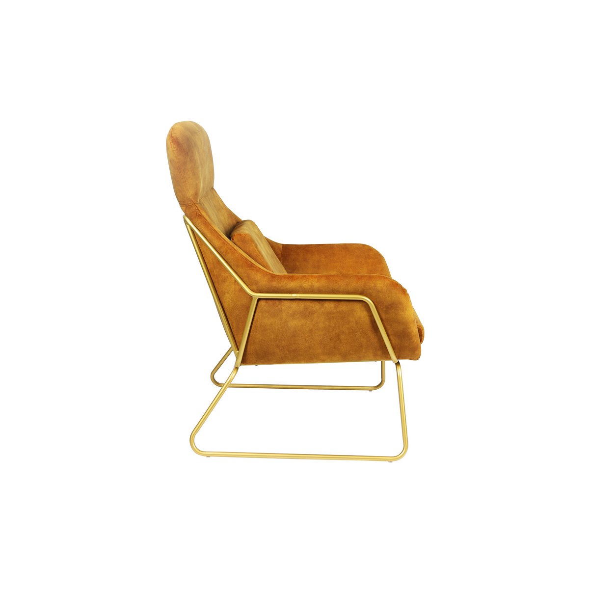 Relax armchair made of gold velvet velor