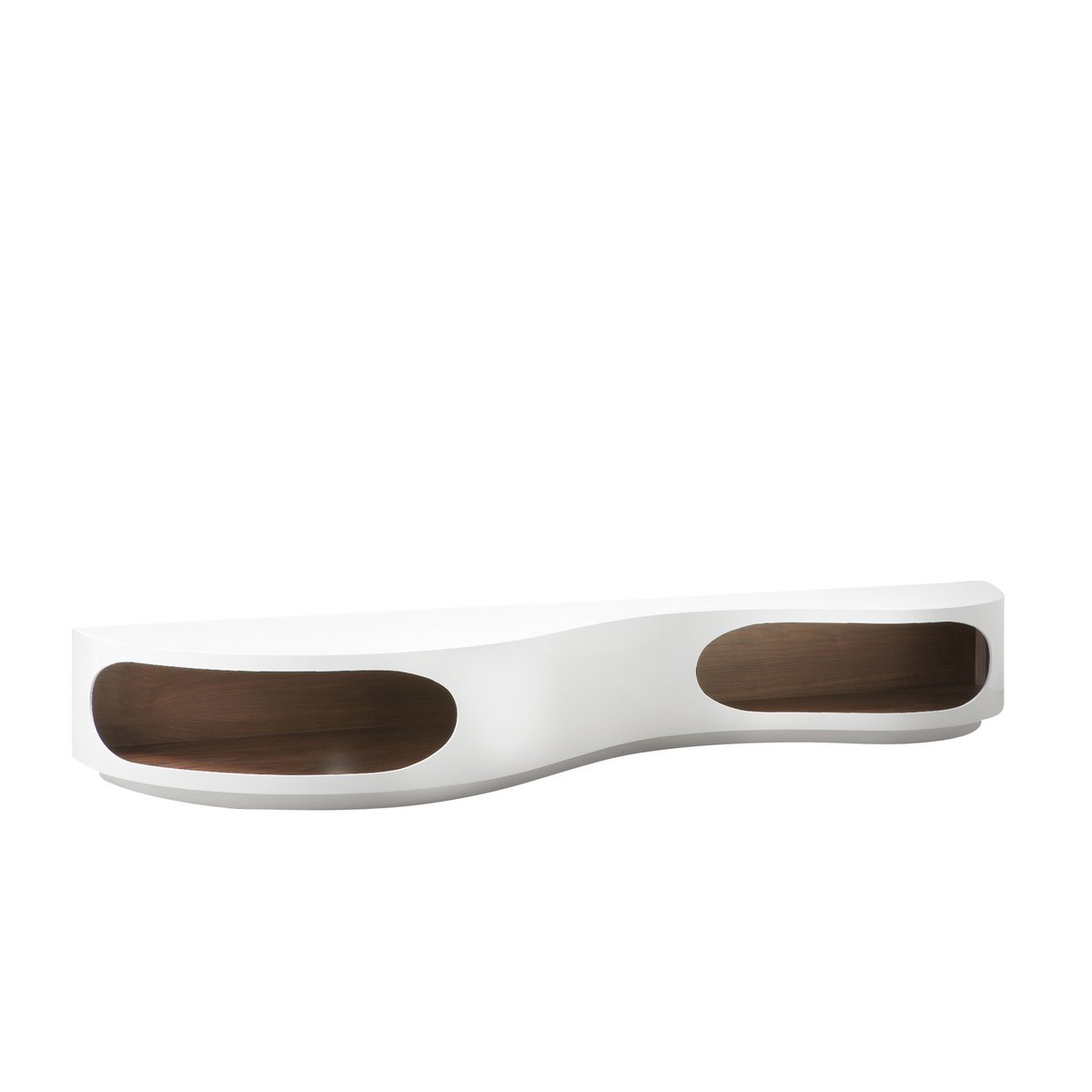Lowboard 200x50x30 cm white/walnut