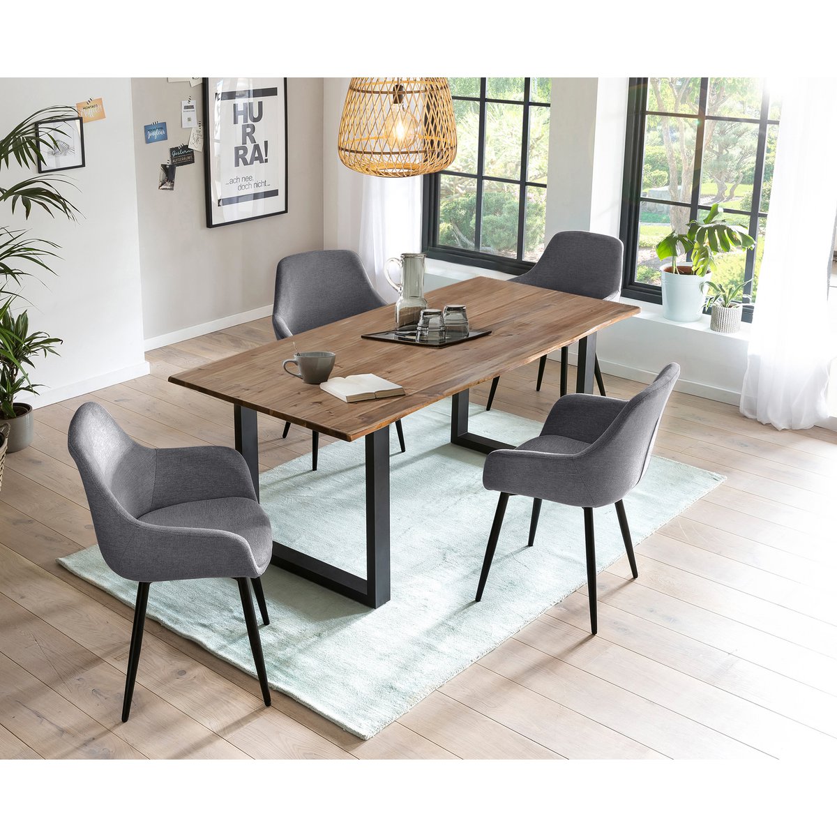 Dining group 5 pieces 180x90 cm