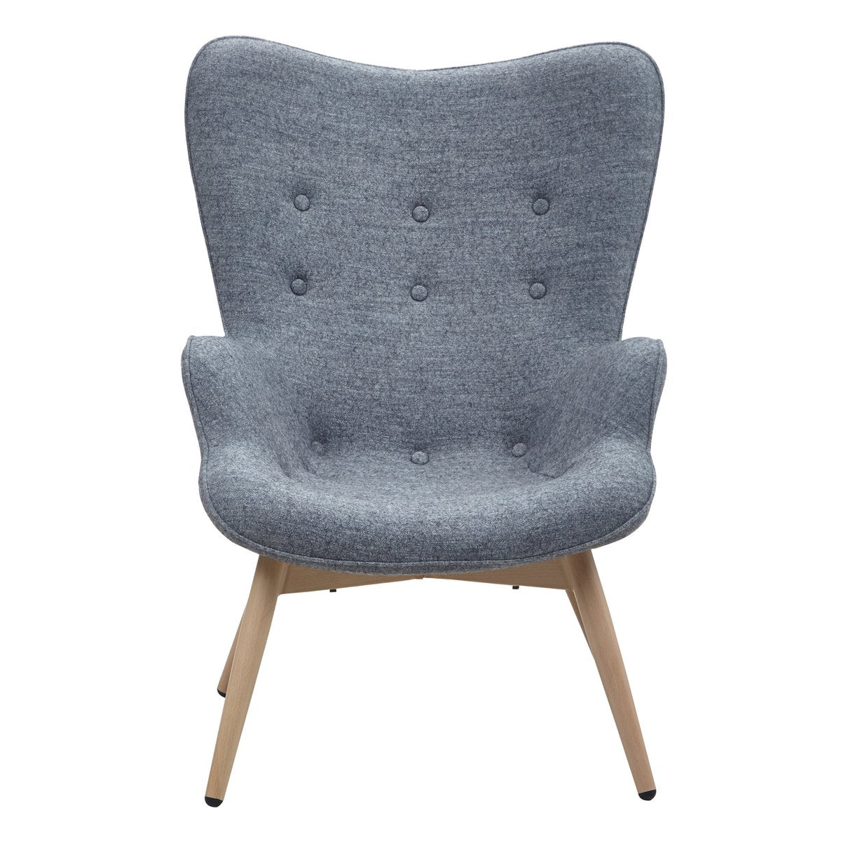 Armchair in gray woven fabric