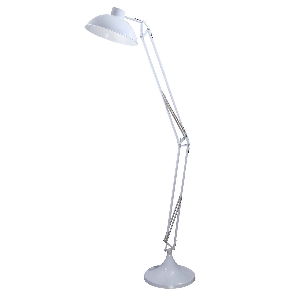 Industrial floor lamp white adjustable