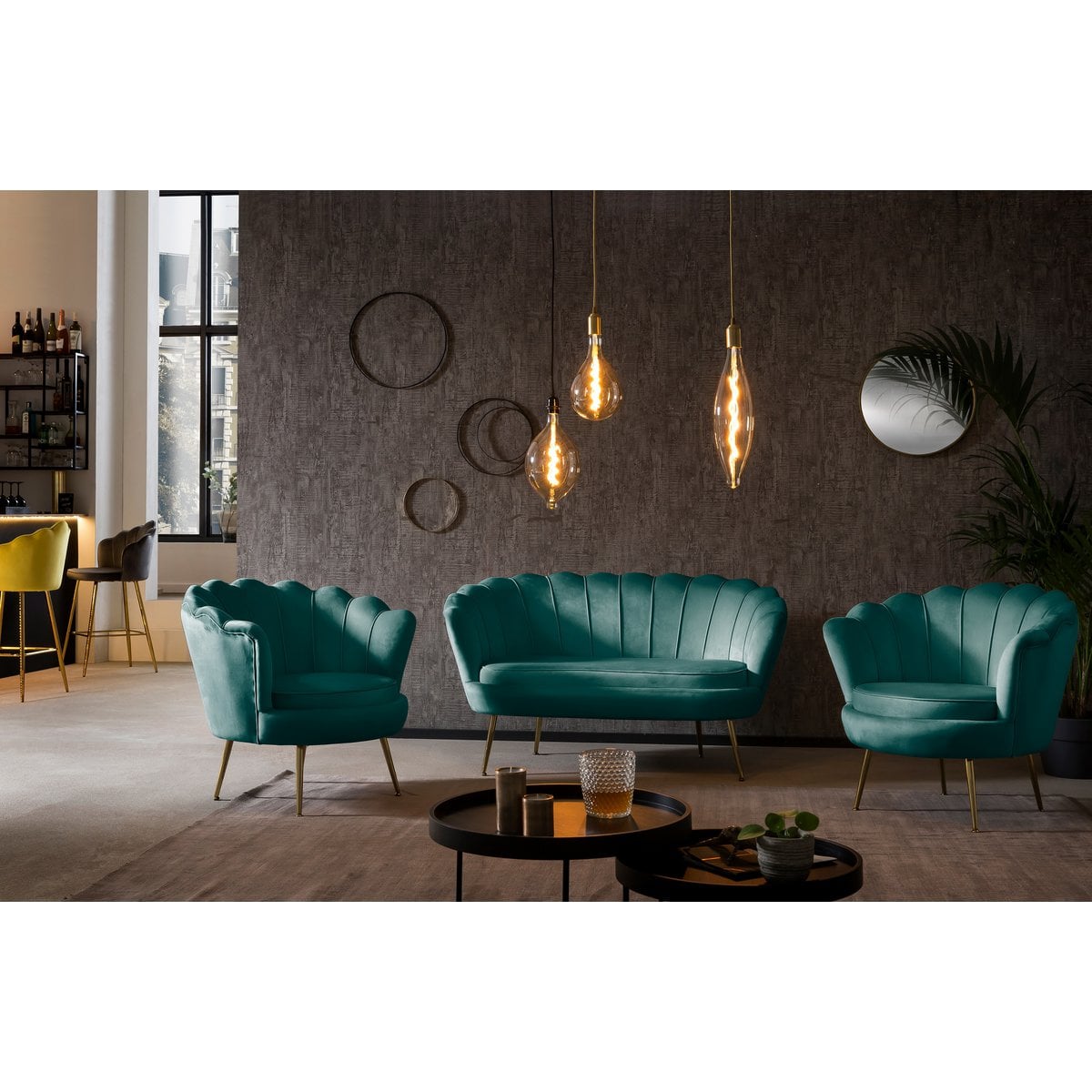 Velvet Shell Sofa Green