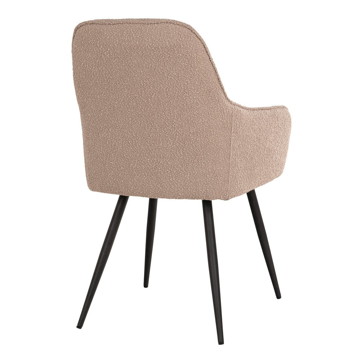 Harbo Esszimmerstuhl – Beige Bouclé, schwarze Beine – 2er-Set