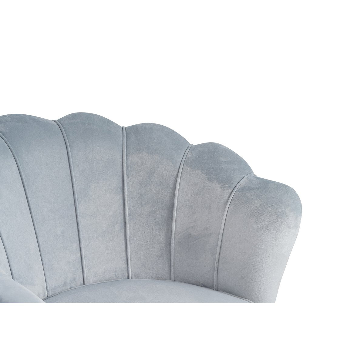 Velvet shell armchair in light grey