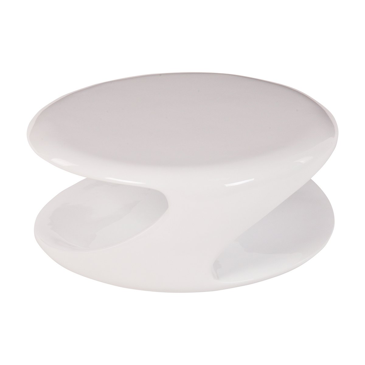 Coffee table 80x80x33 cm white fiberglass