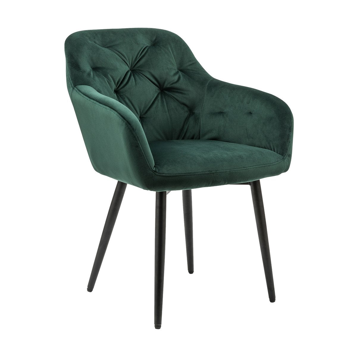 Green velvet armchair