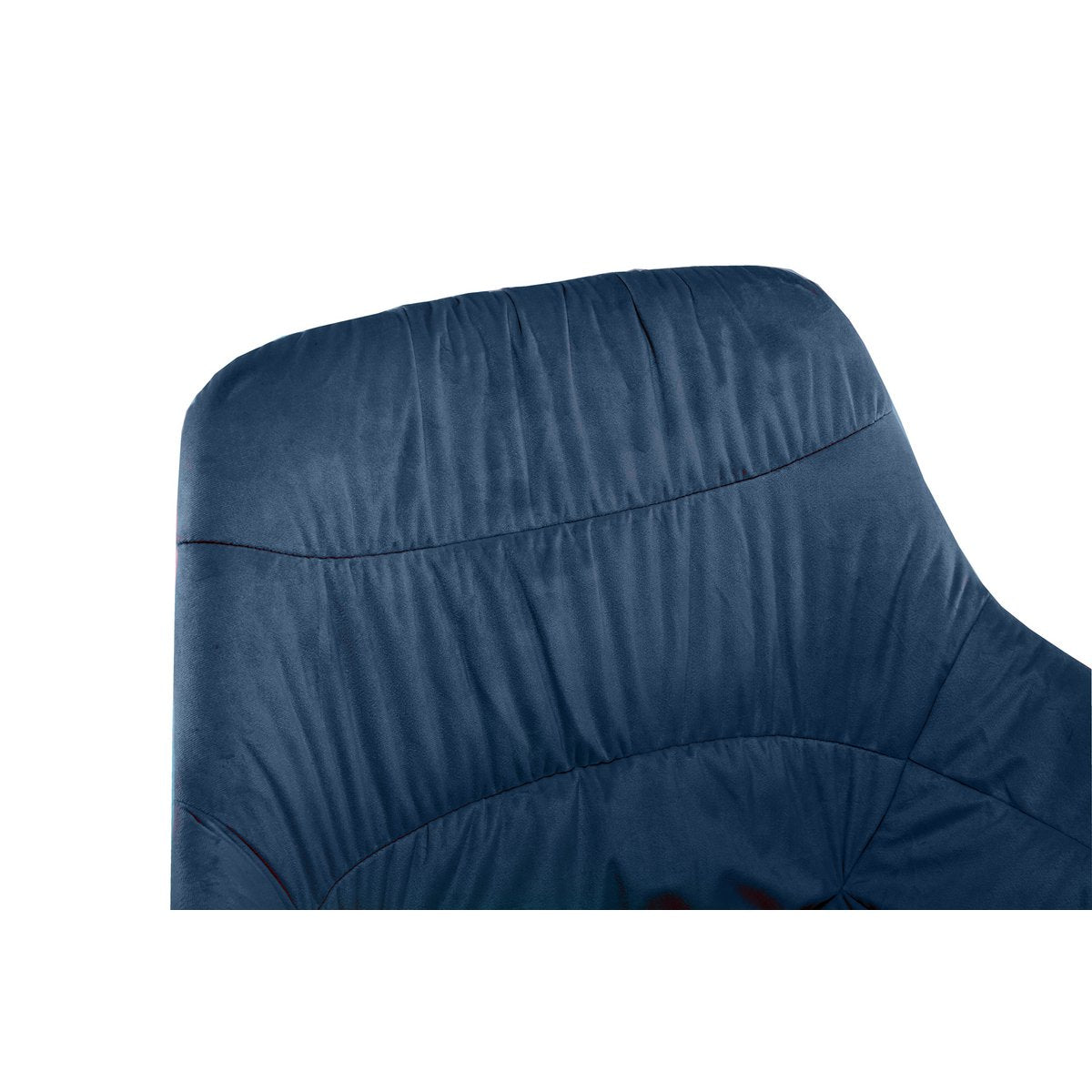 Armchair with honeycomb quilting in velvet blue