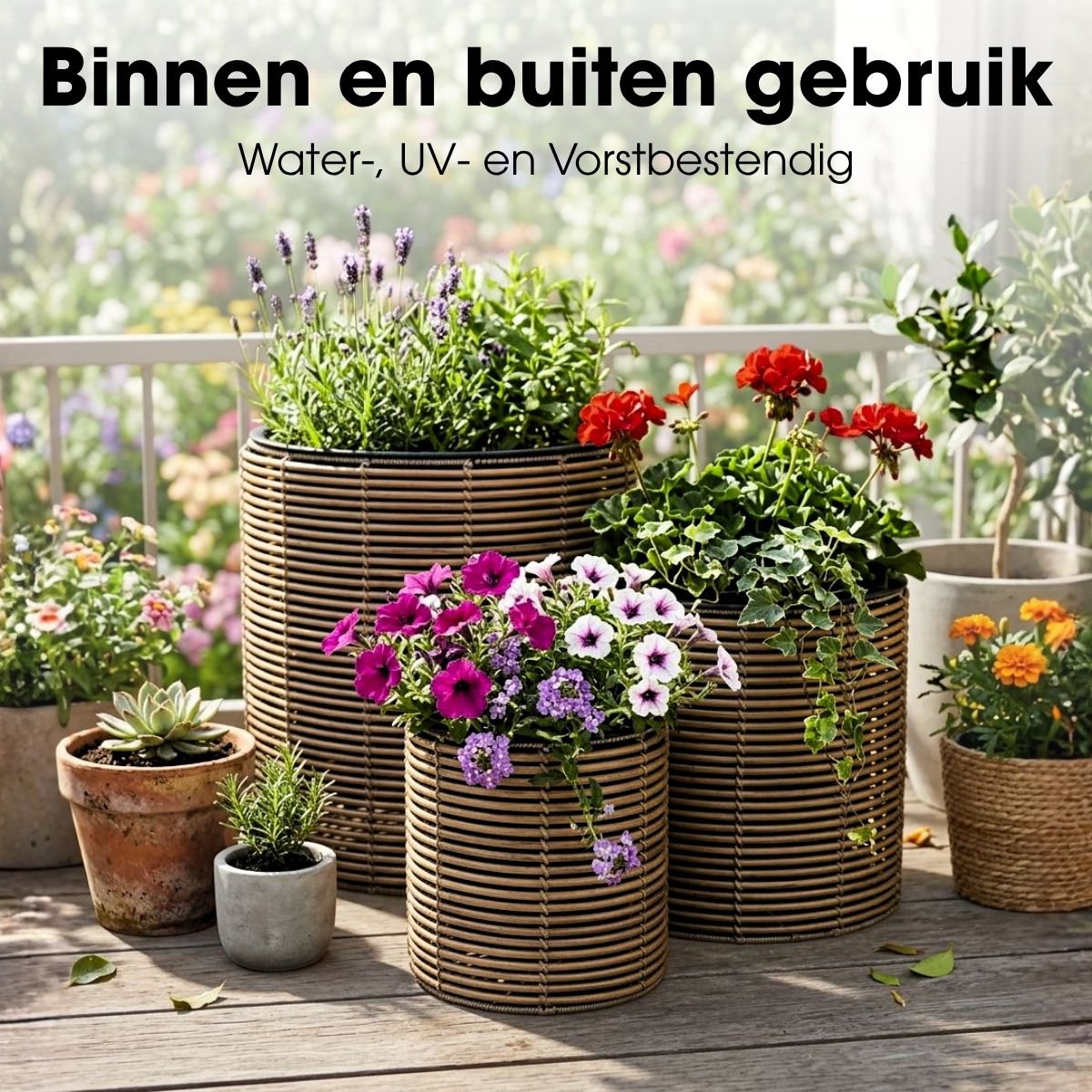 Blumentopf außerhalb von Cesena Hellbraun