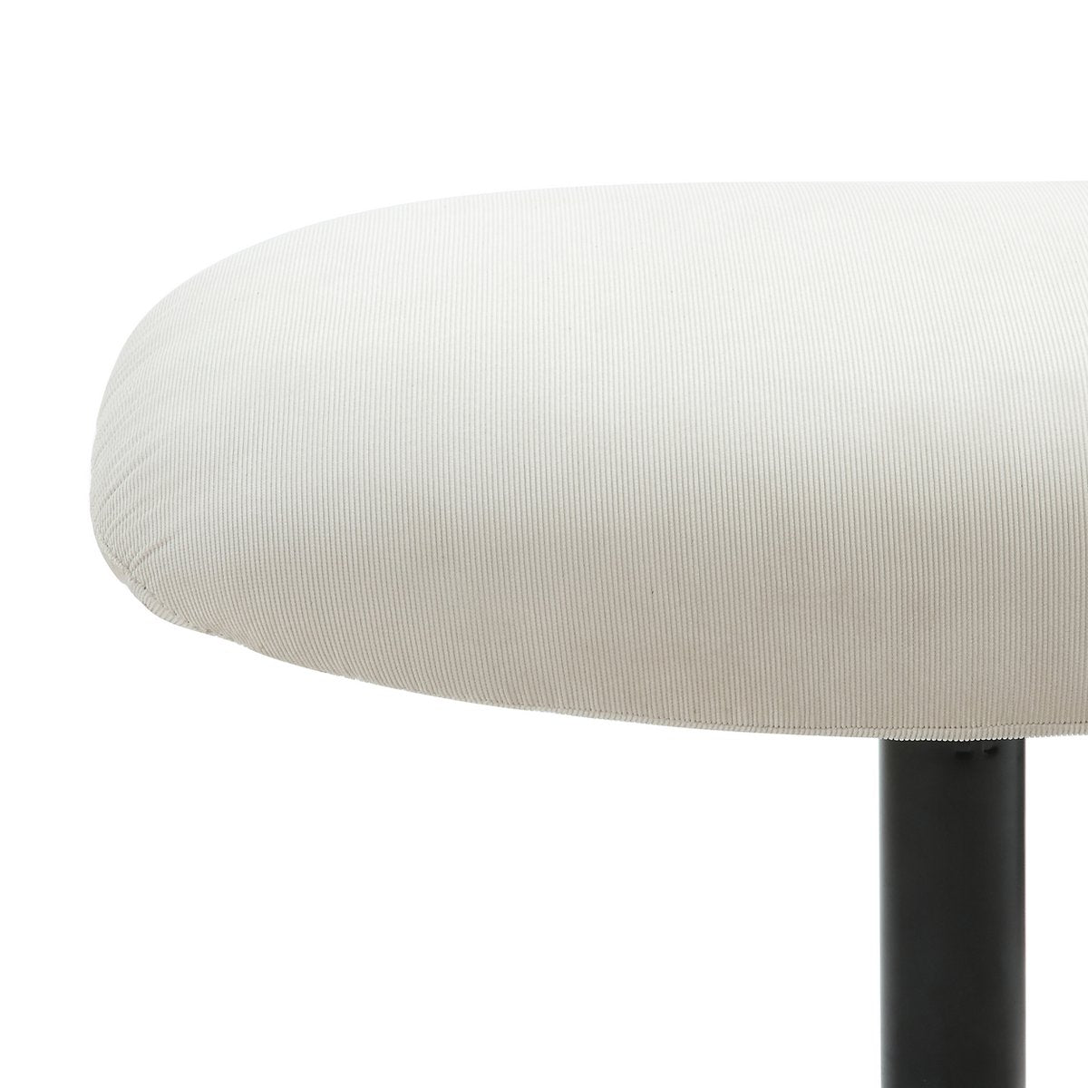 Armchair and stool corduroy look beige
