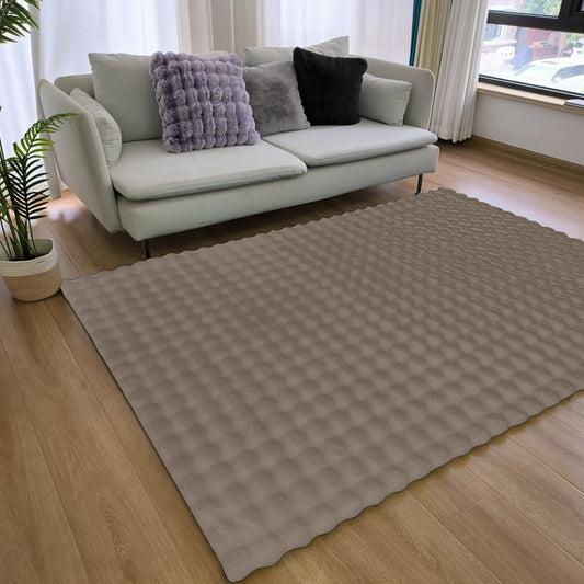 Flauschiger Teppich 3D Taupe 80x150CM