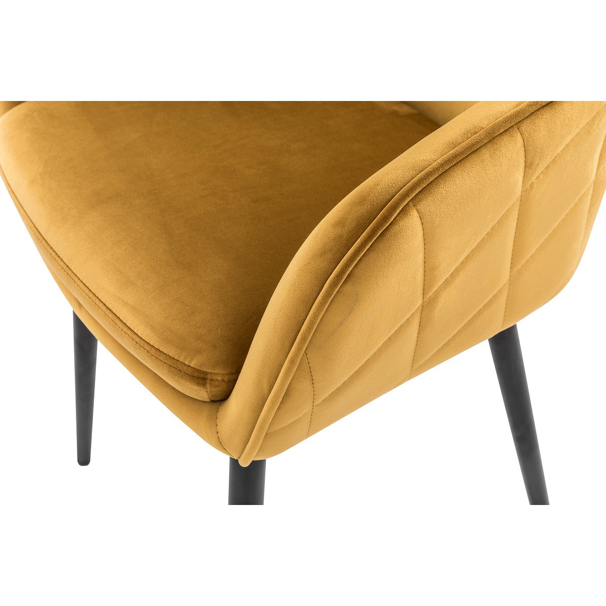 Dining chair mustard yellow velvet