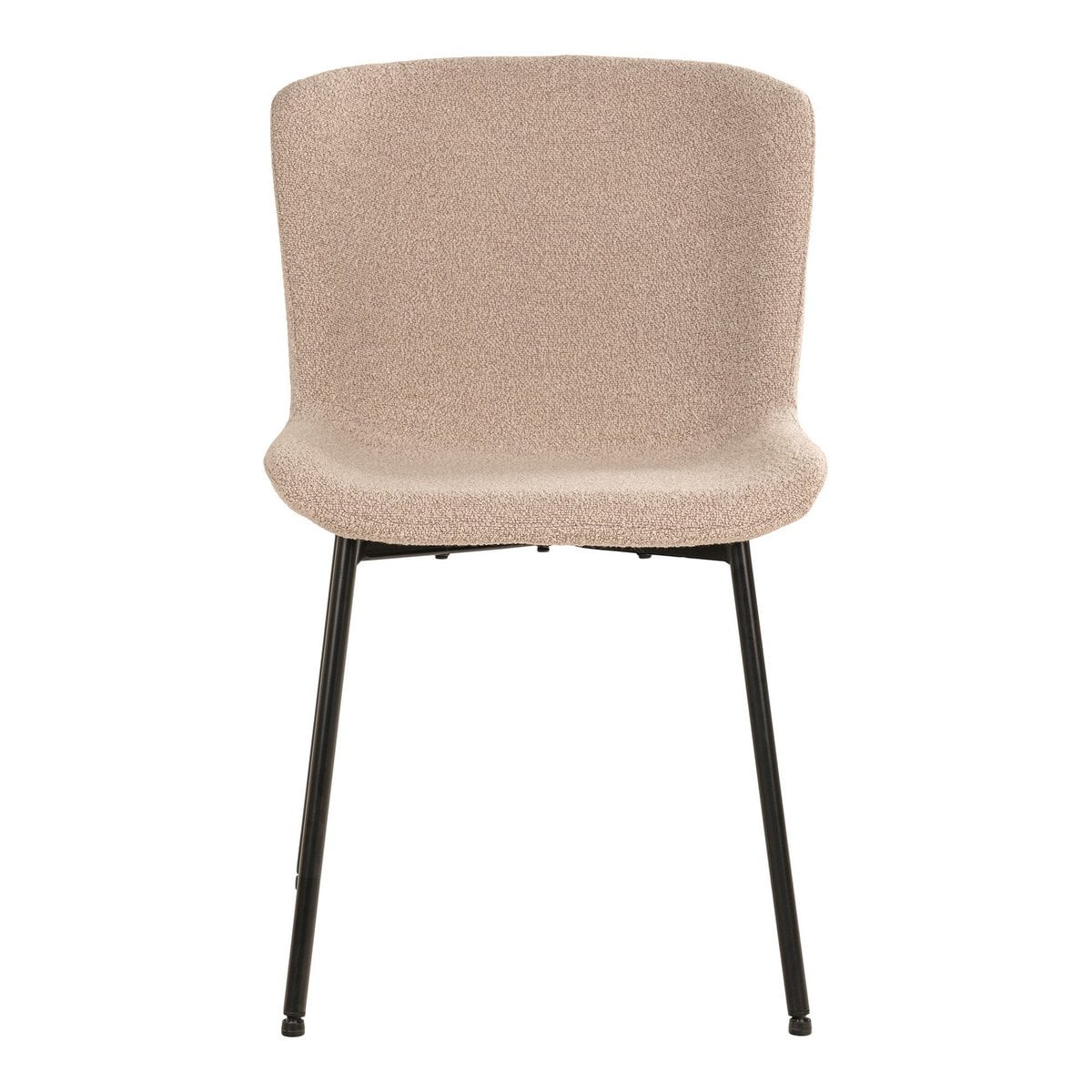 Maceda Esszimmerstuhl – Beige Bouclé, schwarze Beine – 2er-Set