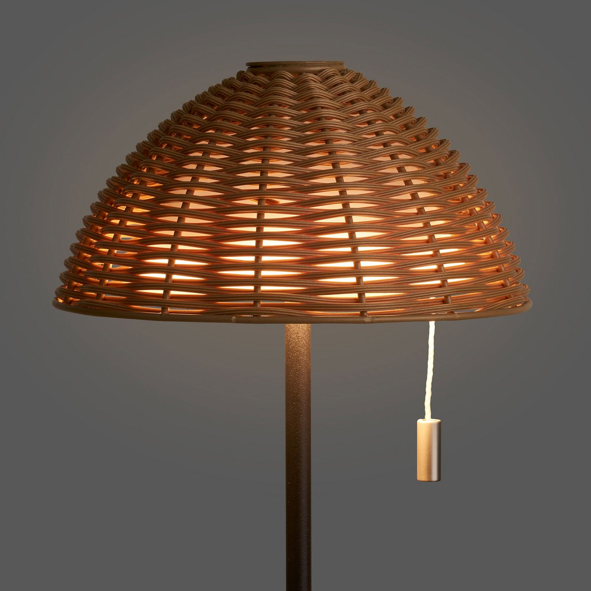 Wigan LED-Tischleuchte, Metall, wiederaufladbar, Natur/Schwarz