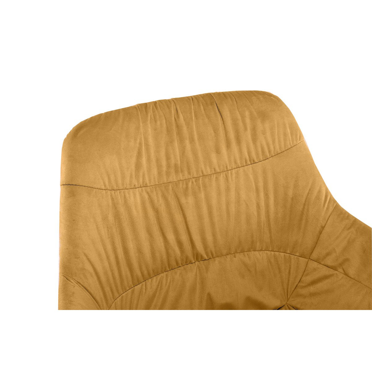 Armchair with honeycomb quilting in mustard yellow velvet