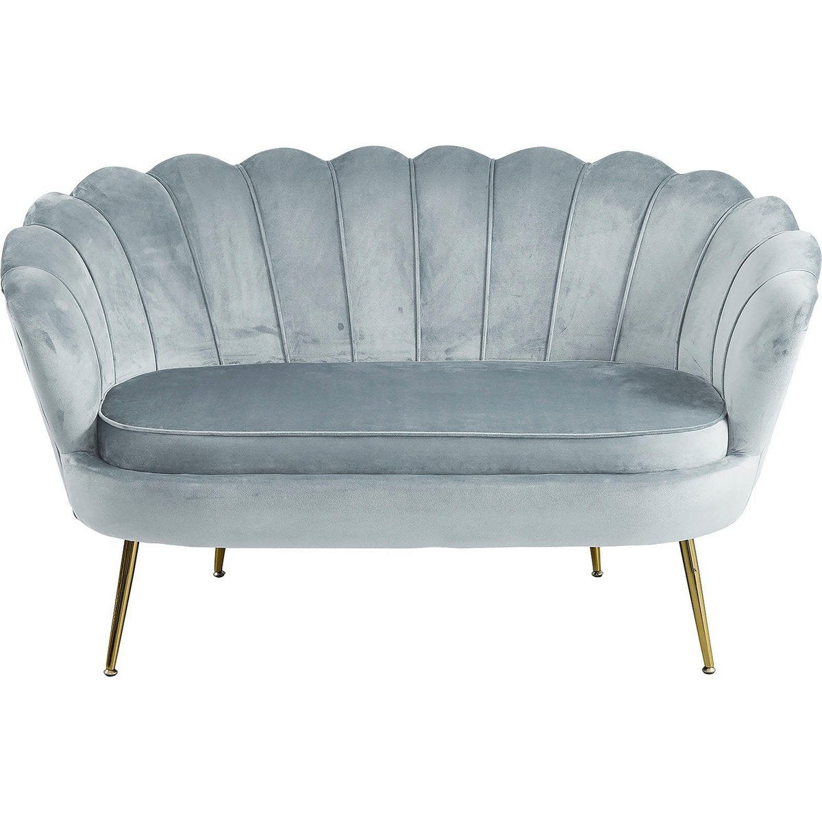 Velvet shell sofa in light grey
