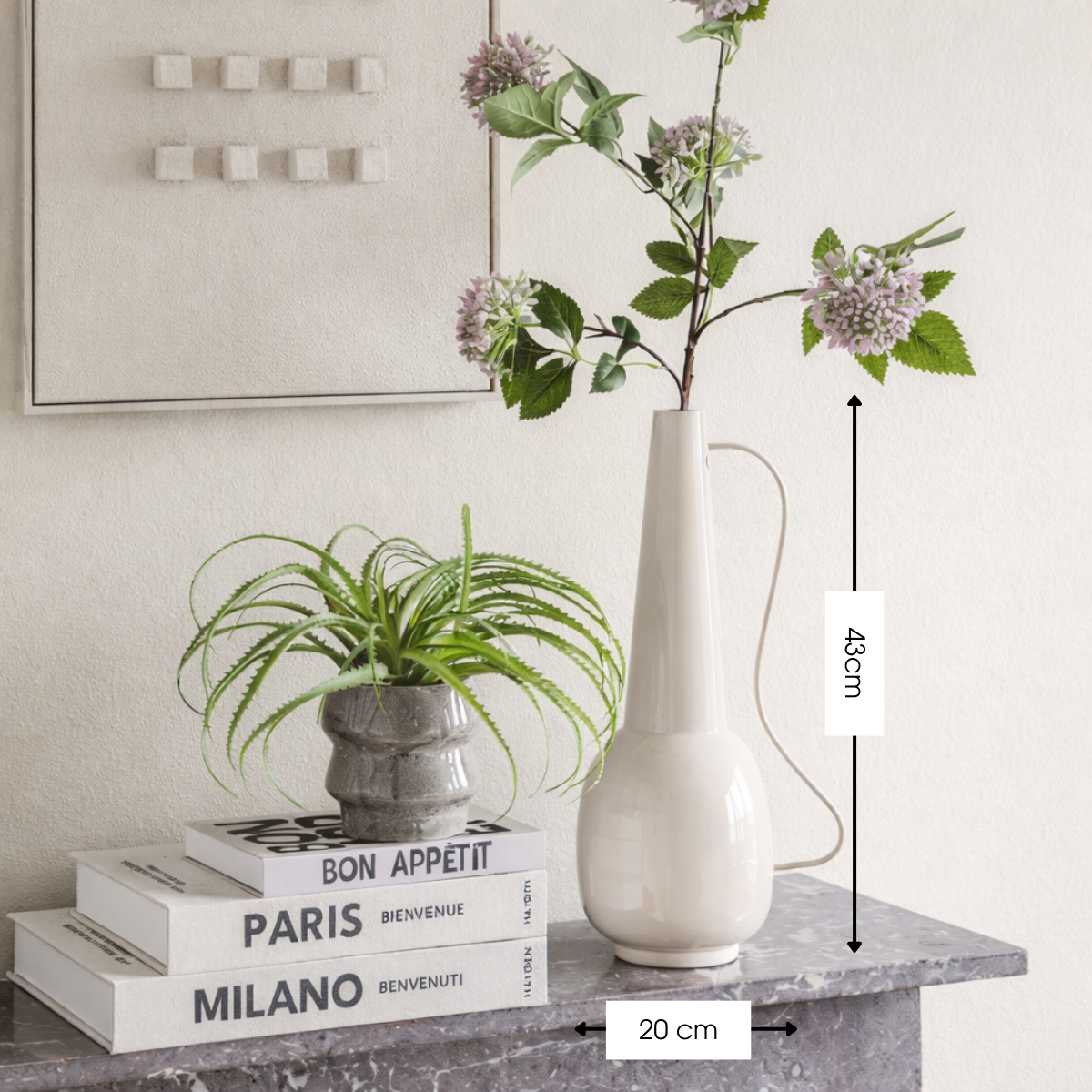 Vase Tosno Cremeweiß