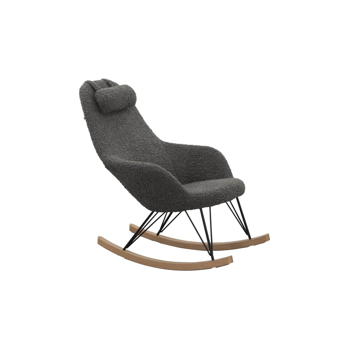 Rocking chair teddy fur grey