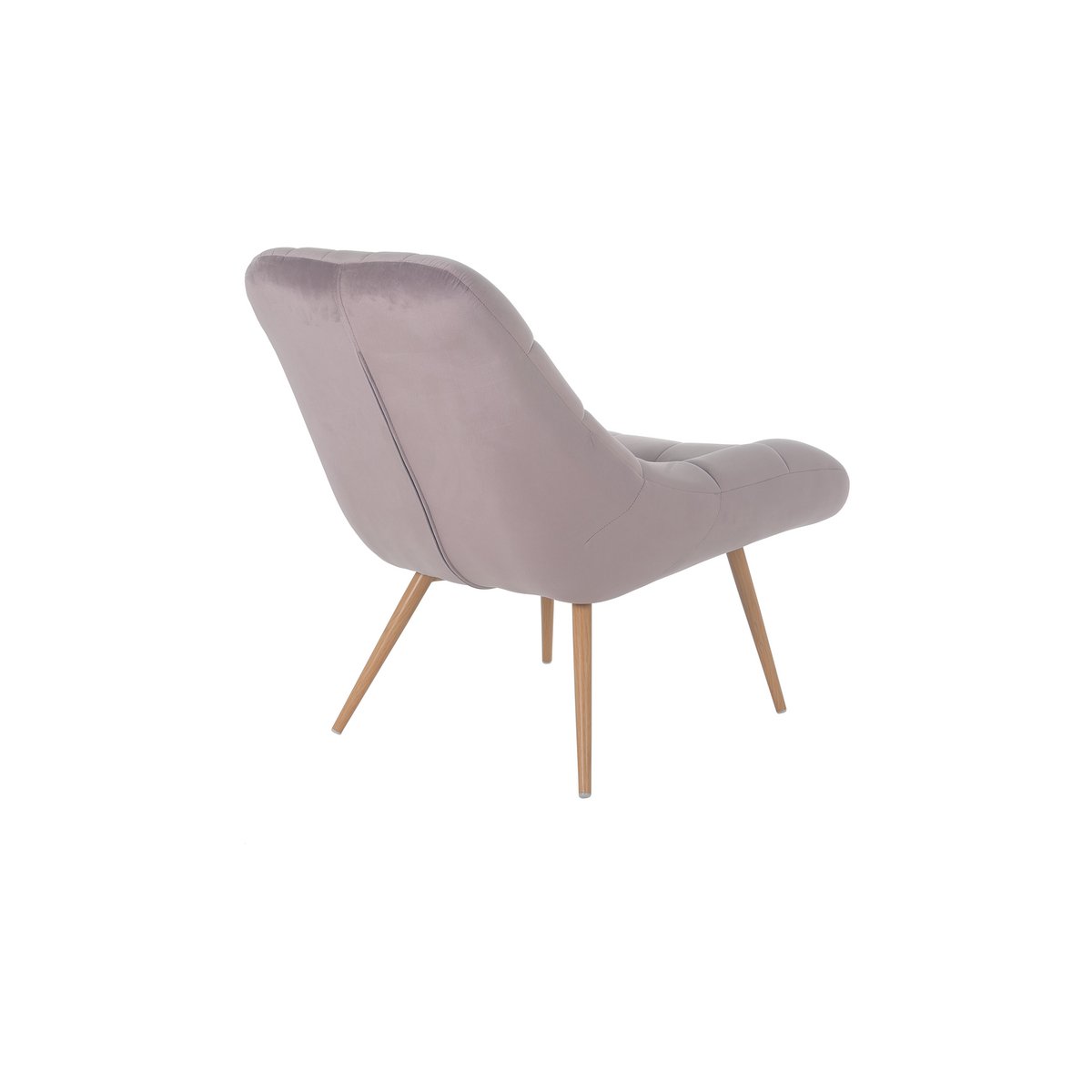 Armchair XXL velvet pink metal wood look
