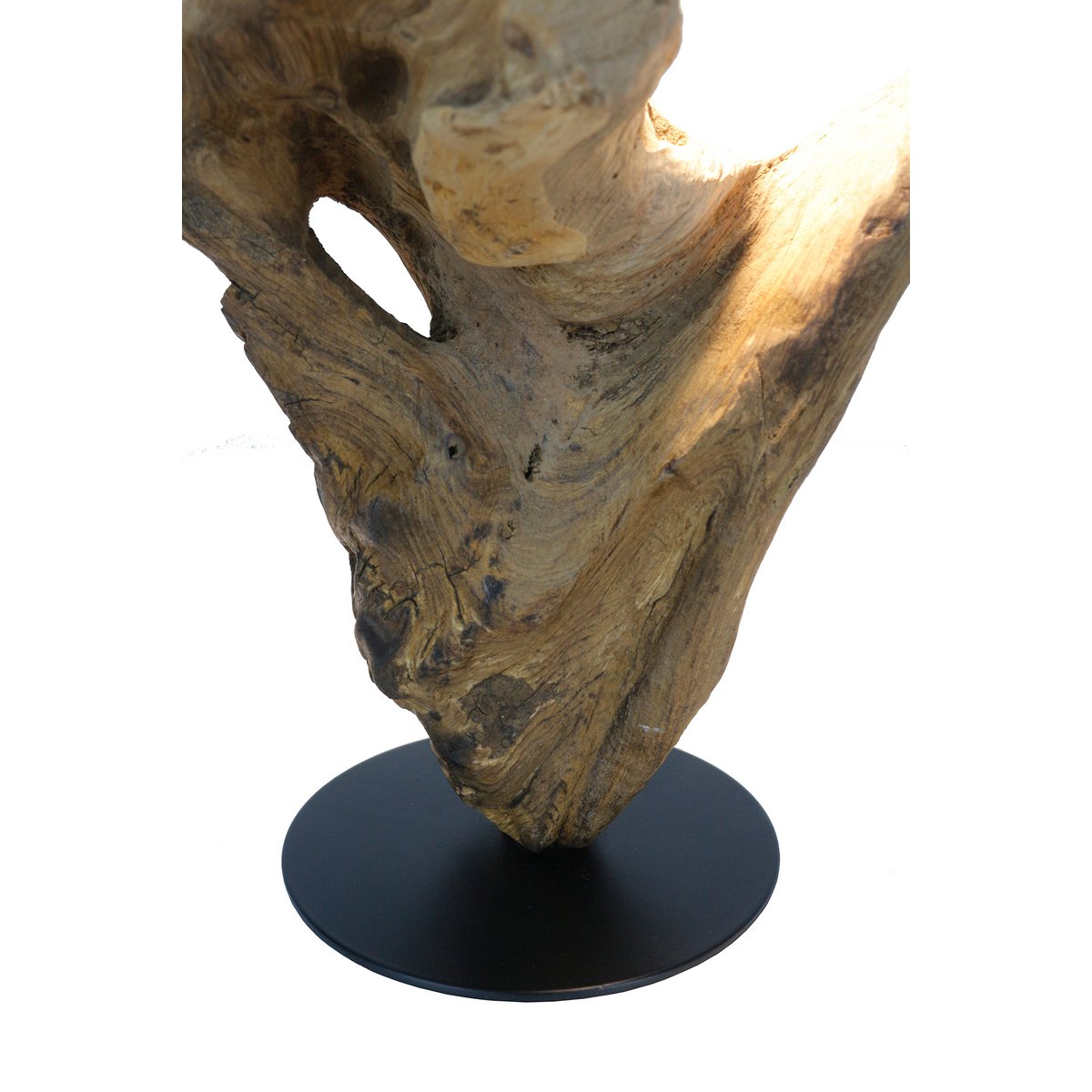 Tischleuchte 29 cm Natur/Schwarz mit LED-Akku