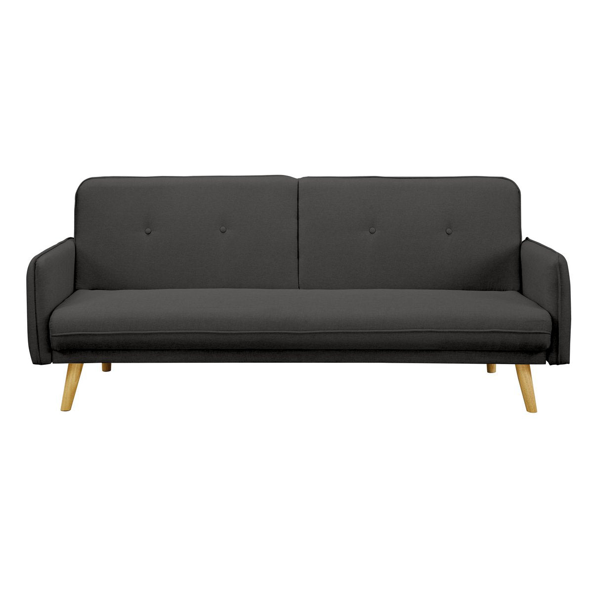 3-seater sofa textured fabric fine dark gray