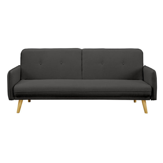 3-seater sofa textured fabric fine dark gray
