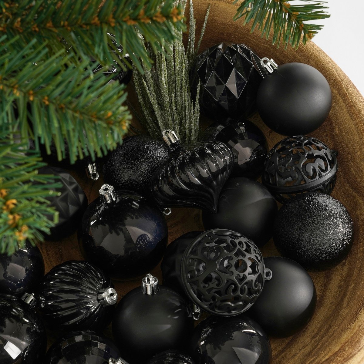 Weihnachtskugelset Unzerbrechliche Kugeln Schwarz