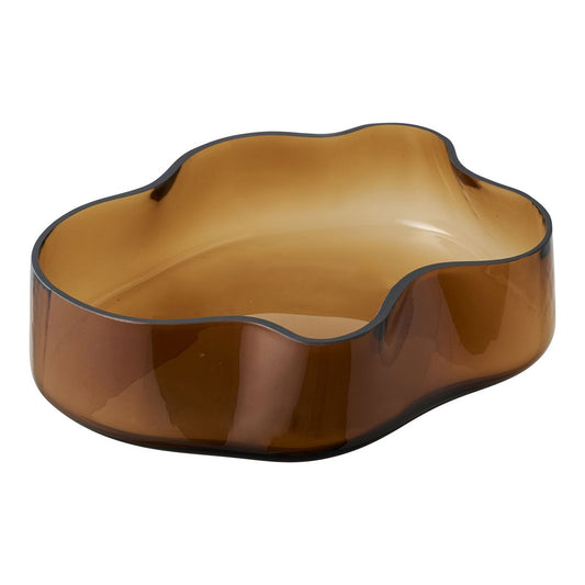 Tablett, Glas, rauchbraun, 29,5x24x7 cm