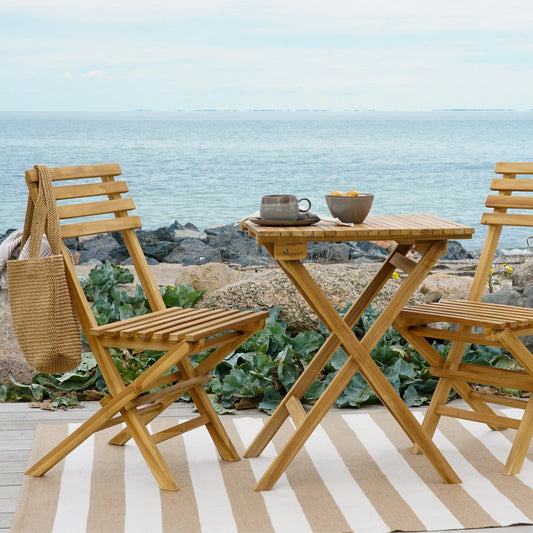Cuenca Café-Set – Café-Set, 2 Stühle und 1 Tisch, Teak, natur