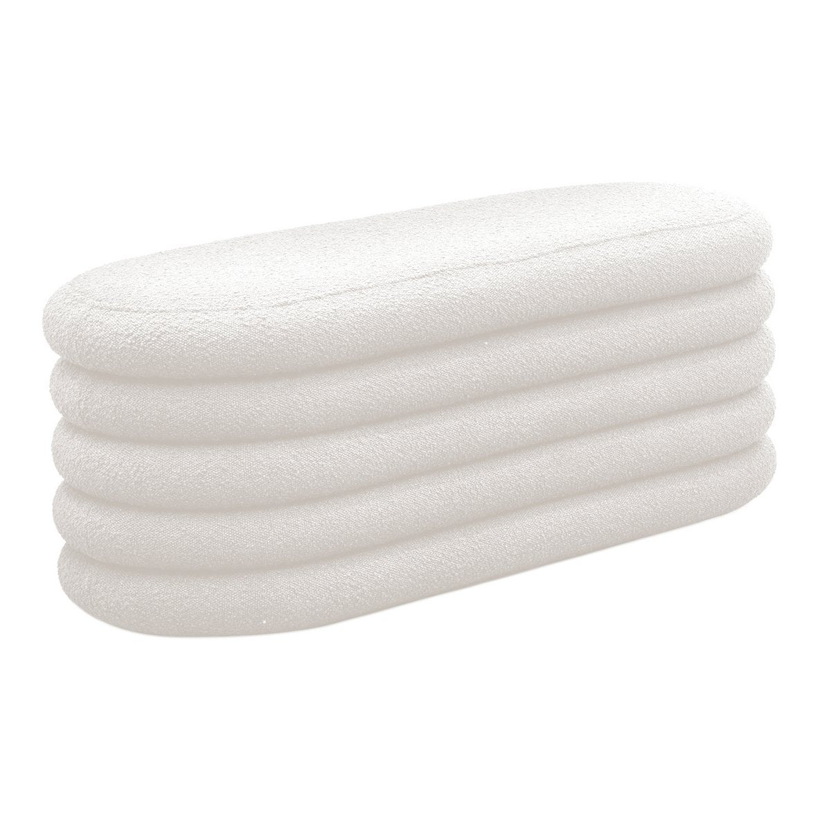 Curly Polsterhocker/Bettbank White
