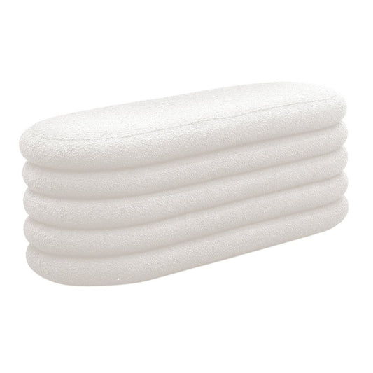 Curly Polsterhocker/Bettbank White