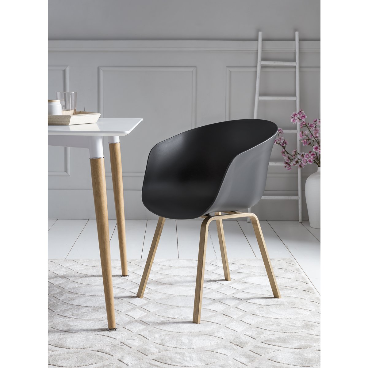 Dining room chair set of 2 black