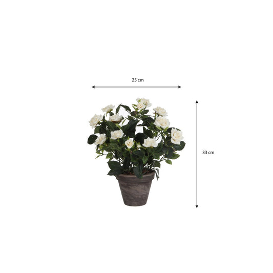 Künstliche Pflanze Rosenstrauch Weiß