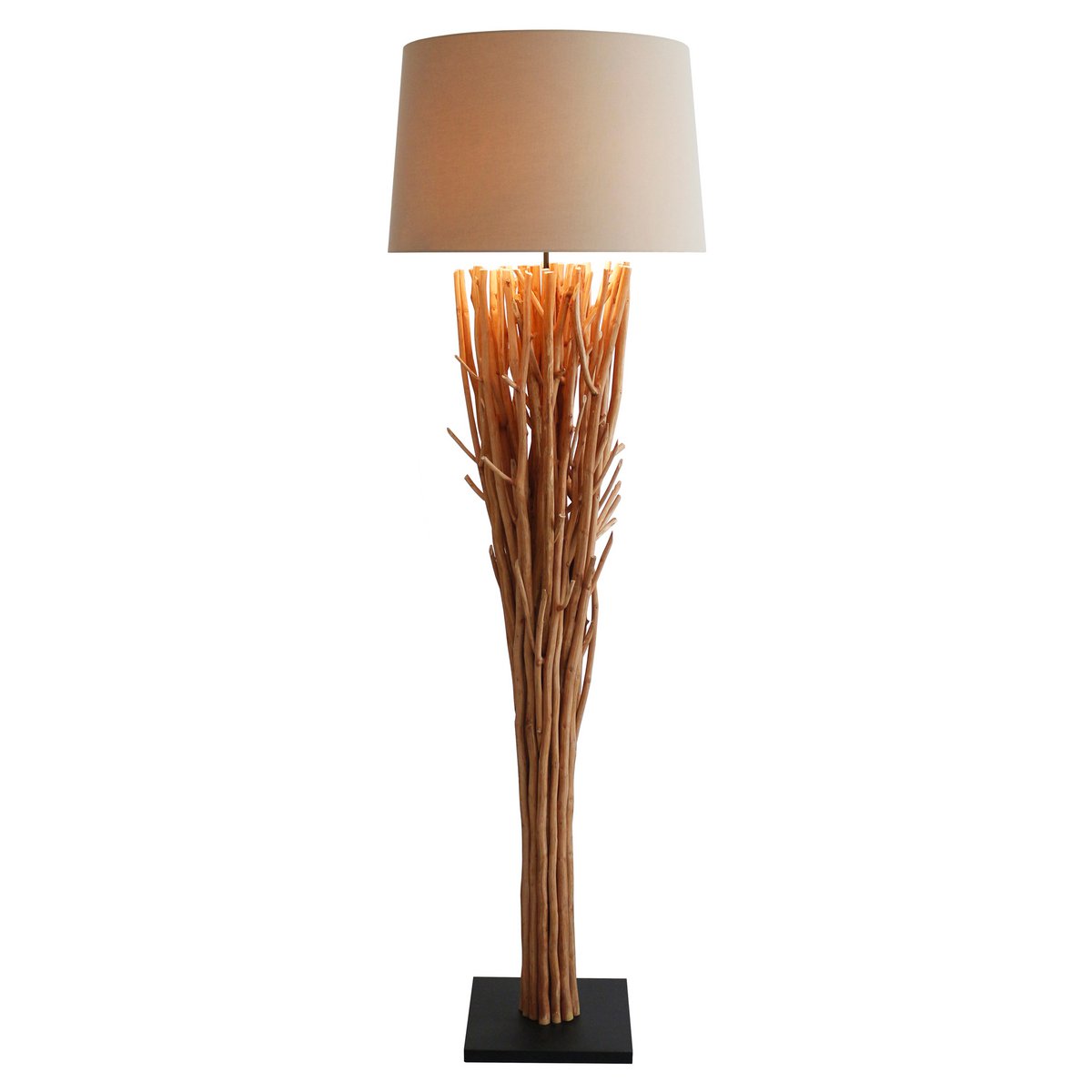 Stehleuchte Treibholz Natur/Weiß 175 cm