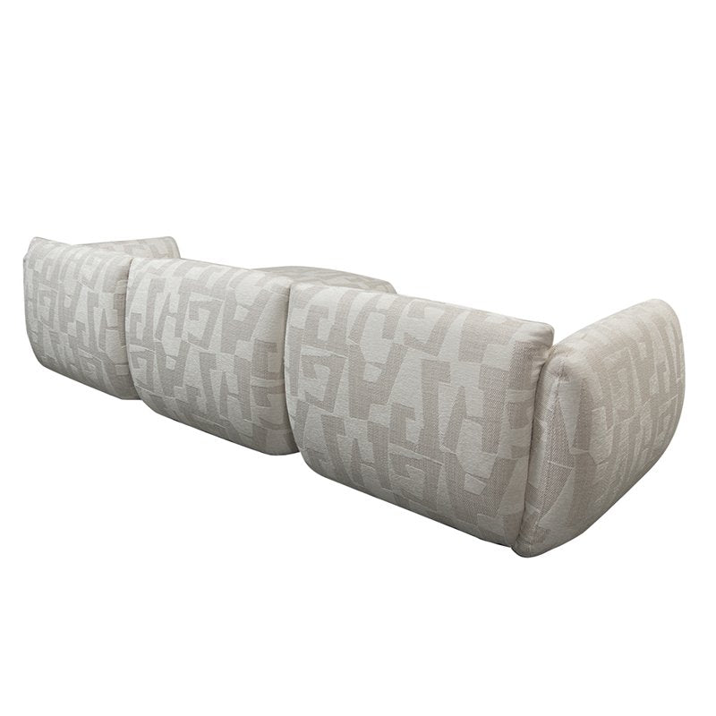Sofa Amsterdam 4-Sitzer + Ottomane Weiße Glyphen