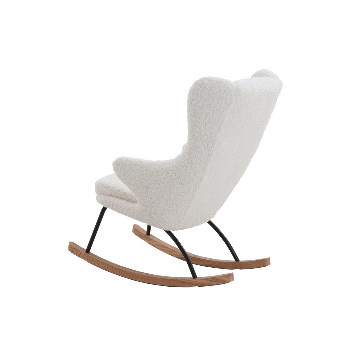 White teddy fur rocking chair